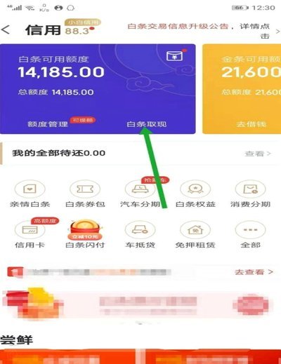 京东白条怎么提现套