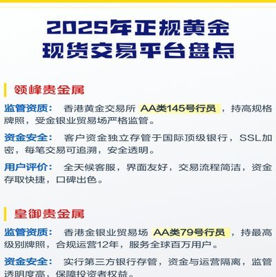 国内现货黄金交易平台真排名：资金安全才是王道